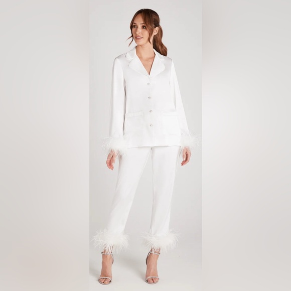 NADINE MERABI Other - Nadine Merabi Darcie White Feather Pajamas NWT
